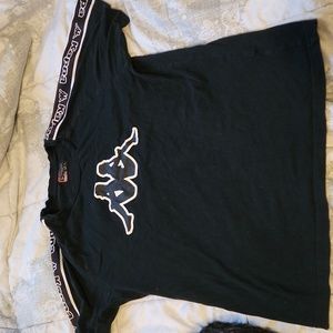 Kappa Big Logo Multi Spellout Crewneck T Shirt Black & White